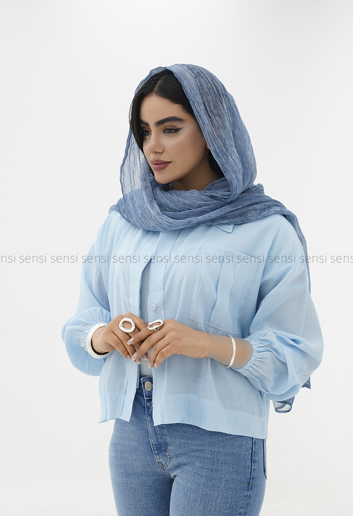 شومیز شیشه ای تک جیب کد1006022